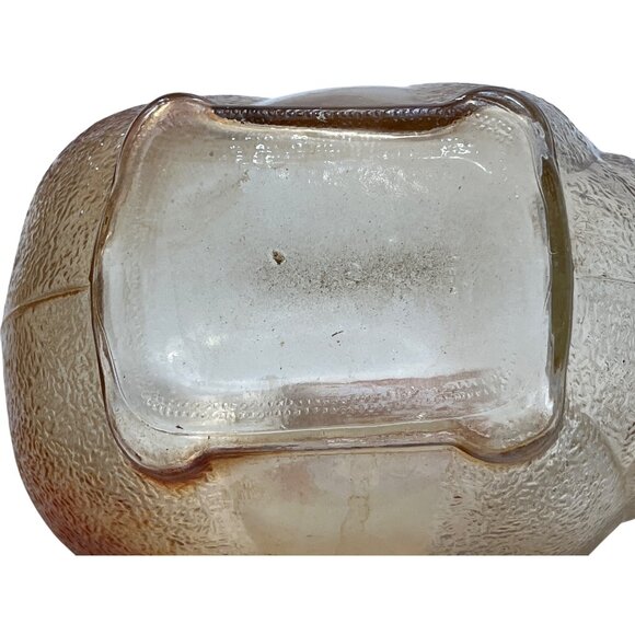 Amber Glass Piggy Bank Figurine Vintage Textured Design C271 - Picture 7 of 7